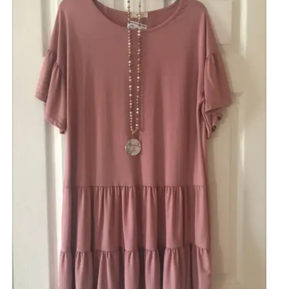 Blush Ruffle Dress by Entro